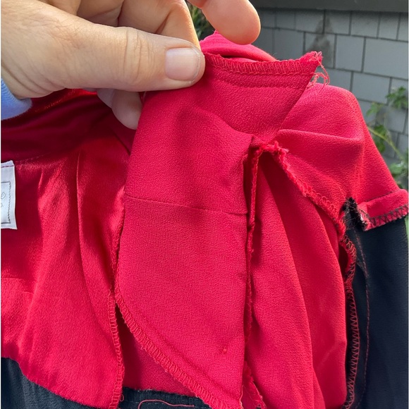 Vintage Rusty’s Place LTD. open front satin jacket fringe color block Small - Picture 11 of 16